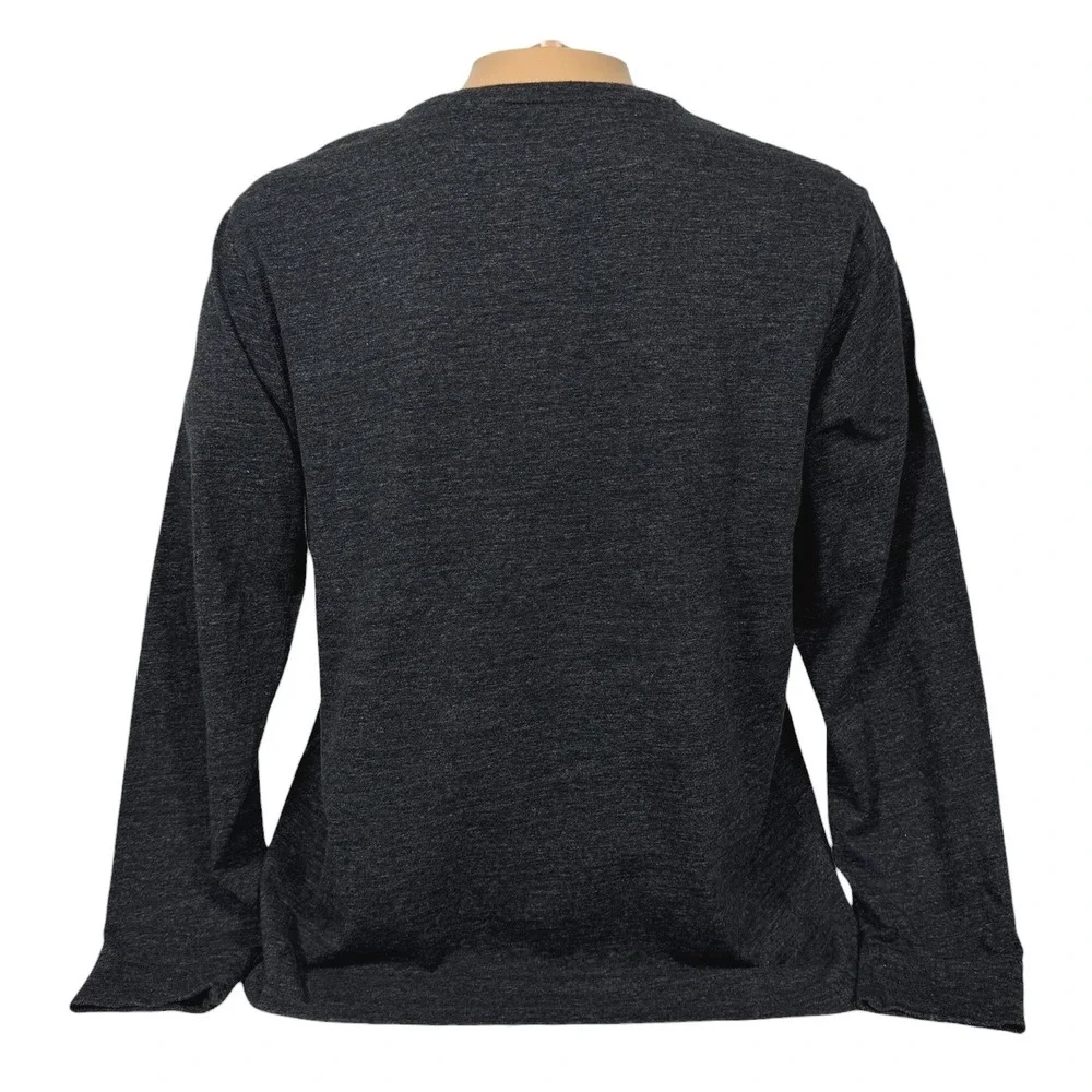 Polo Ralph Lauren Mens Custom Slim Fit Long Sleeve Tee Charcoal Grey Large